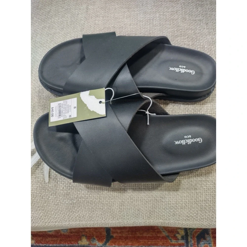 Goodfellow & Co Thomas Mens Crisscross Slide Sandals Black Size 8 098006713